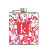 水彩画の水彩画のフラミンゴは|あなたの名前を加えます フラスク (正面)