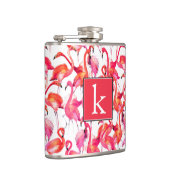 水彩画の水彩画のフラミンゴは|あなたの名前を加えます フラスク (右)