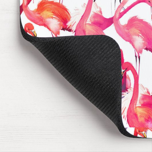 水彩画の水彩画のフラミンゴは|あなたの名前を加えます マウスパッド (コーナー)