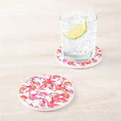 水彩画の水彩画のフラミンゴ コースター (側面)