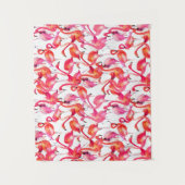 水彩画の水彩画のフラミンゴ タペストリー (正面)