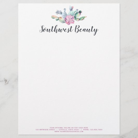 水彩画の水気が多いサボテンのウチワサボテンのボヘミア人 レターヘッド (正面)