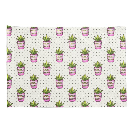 水彩画の水気が多い水玉模様パターン 枕カバー (裏面-右)