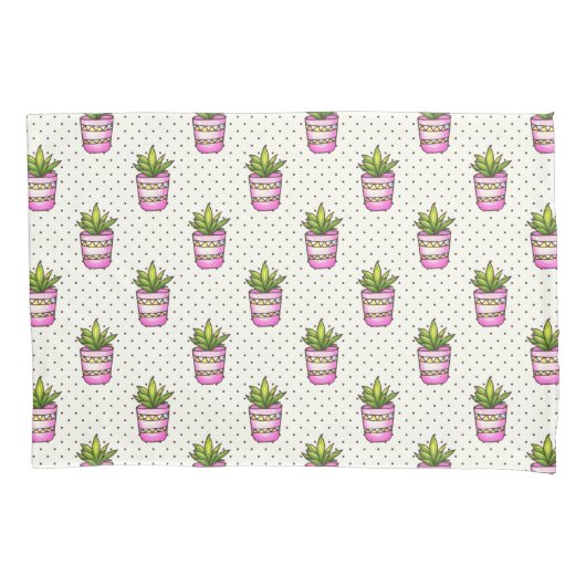 水彩画の水気が多い水玉模様パターン 枕カバー (正面左)