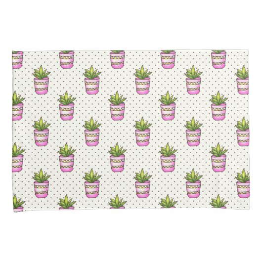 水彩画の水気が多い水玉模様パターン 枕カバー (正面右)