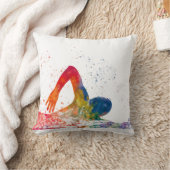 水彩画の水泳選手 クッション (ブランケット)