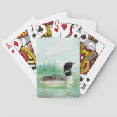 水彩画の水潜り鳥のwilderness湖の鳥の自然の芸術 トランプ (裏面)