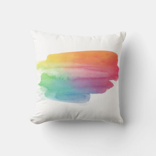 水彩画の汚れ枕 クッション (正面)