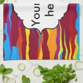 水彩画の波の抽象デザイン キッチンタオル (折り畳み)