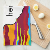 水彩画の波の抽象デザイン キッチンタオル (四つ折り)