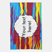 水彩画の波の抽象デザイン キッチンタオル (縦)