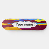 水彩画の波の抽象デザイン スケートボード (横)