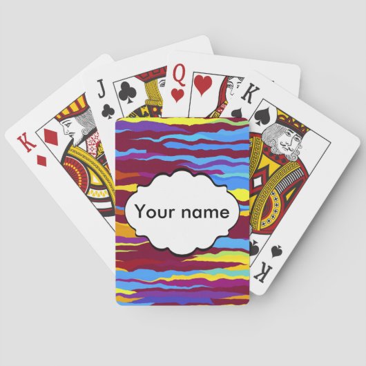 水彩画の波の抽象デザイン トランプ (裏面)