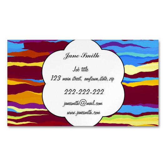 水彩画の波の抽象デザイン マグネット名刺 (正面)