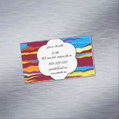 水彩画の波の抽象デザイン マグネット名刺 (インサイチュ)