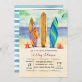 水彩画の波の招待 招待状 (正面/裏面)