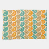 水彩画の波パターン キッチンタオル (横)