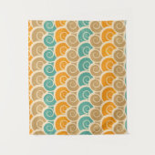 水彩画の波パターン タペストリー (正面)