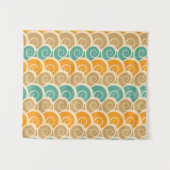 水彩画の波パターン タペストリー (正面(横))