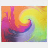 水彩画の波-フリースブランケット フリースブランケット (正面(横))