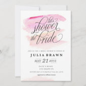 水彩画の洗浄ブライダルシャワーの招待 招待状 (正面)