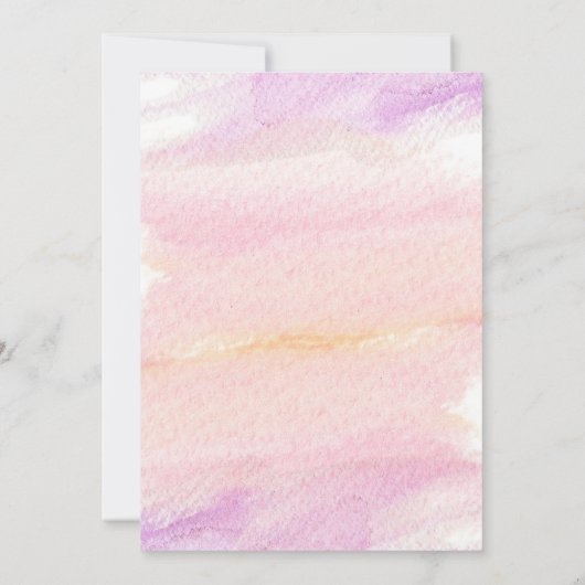 水彩画の洗浄ブライダルシャワーの招待 招待状 (裏面)