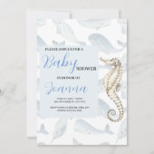 水彩画の海をテーマにしたベビーシャワーの招待状 招待状 (正面)