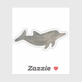 水彩画の海洋動物イルカ シール