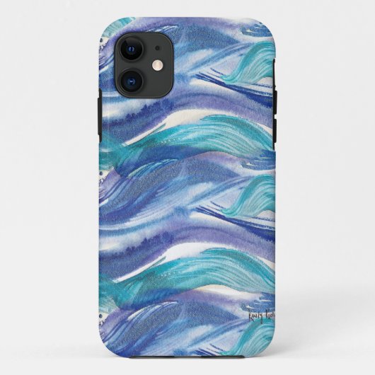 水彩画の海洋波のiPhoneの場合 Case-Mate iPhoneケース (裏面)