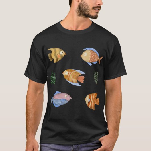 水彩画の海洋生物の魚 Tシャツ (正面)