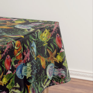 水彩画の海洋生物パターン1 テーブルクロス