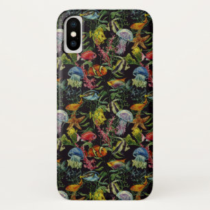 水彩画の海洋生物パターン1 iPhone X ケース