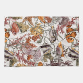 水彩画の海洋生物パターン2 キッチンタオル (横)