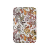 水彩画の海洋生物パターン2 バスマット (正面縦)