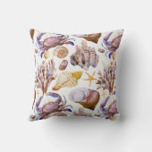 水彩画の海洋生物パターン4 クッション (裏面)