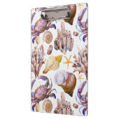 水彩画の海洋生物パターン4 クリップボード (左)