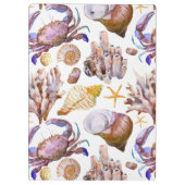 水彩画の海洋生物パターン4 クリップボード (裏面)