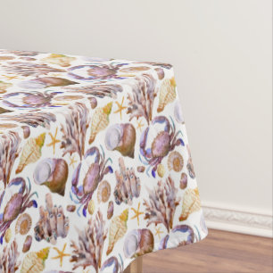 水彩画の海洋生物パターン4 テーブルクロス