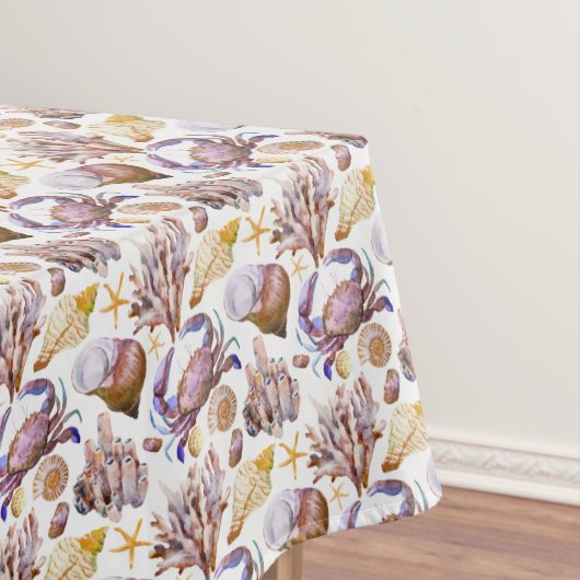 水彩画の海洋生物パターン4 テーブルクロス (インサイチュ)