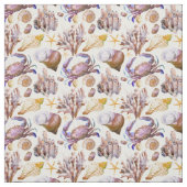 水彩画の海洋生物パターン4 ファブリック (見本)