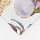 水彩画の海洋生物パターン4 フリースブランケット (角)