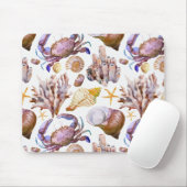 水彩画の海洋生物パターン4 マウスパッド (マウス)