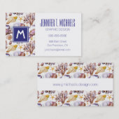 水彩画の海洋生物パターン 名刺 (正面/裏面)