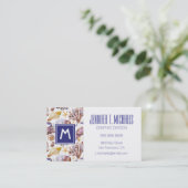 水彩画の海洋生物パターン 名刺 (スタンド正面)