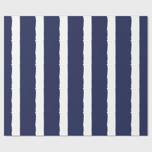 水彩画の海軍および白のストライプ ラッピングペーパー (フラット)