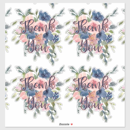 水彩画の海軍及び赤面は感謝していしています シール (シート)