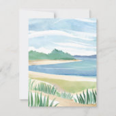 水彩画の海・海岸・海草のカード (正面)