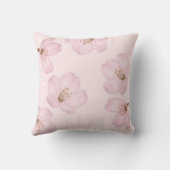 水彩画の淡いピンクの桜の桜の枕 クッション (裏面)