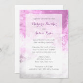 水彩画の渦巻の結婚式招待状-プラム紫色 招待状 (正面/裏面)