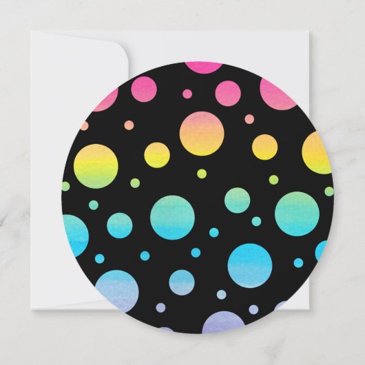 水彩画の点の驚きの誕生日のパーティの招待状 招待状 (裏面)